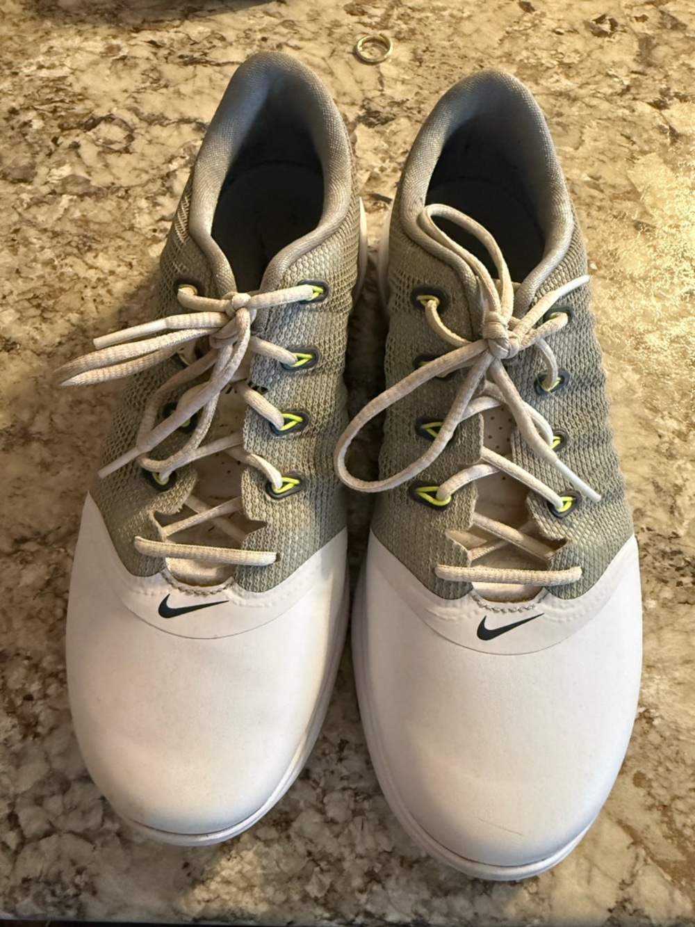 Nike Light Gray and White Golf Shoes